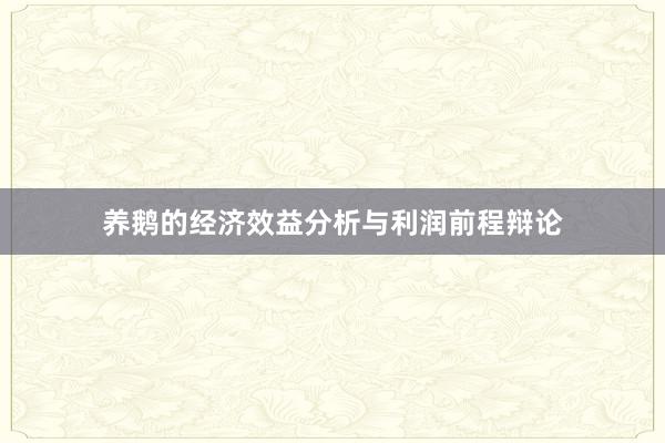 养鹅的经济效益分析与利润前程辩论